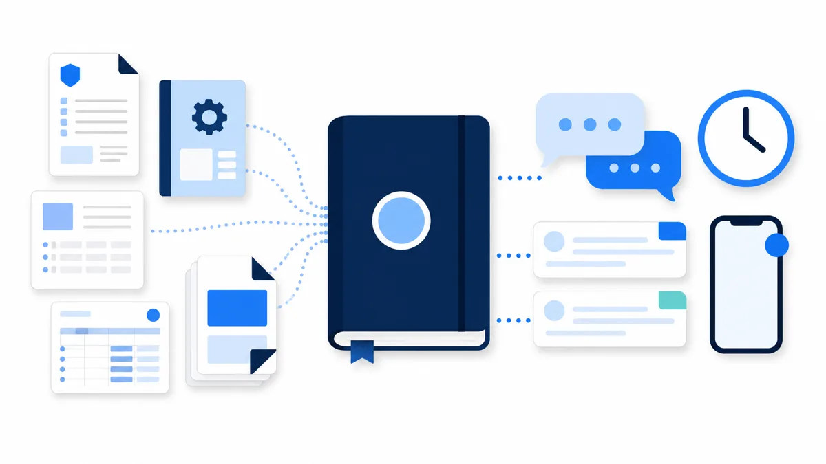 NotebookLMで社内FAQを作る手順｜社内規程・マニュアルの問い合わせを自動化【中小向け】のイメージ